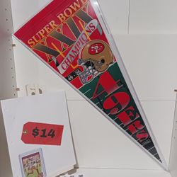 San Francisco 49ers Superbowl Champion XXIX Pennant George Kittle Score Card 
