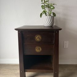 GREAT nightstand - asisn influence - two drawers - dark distressed finish - delivery available 