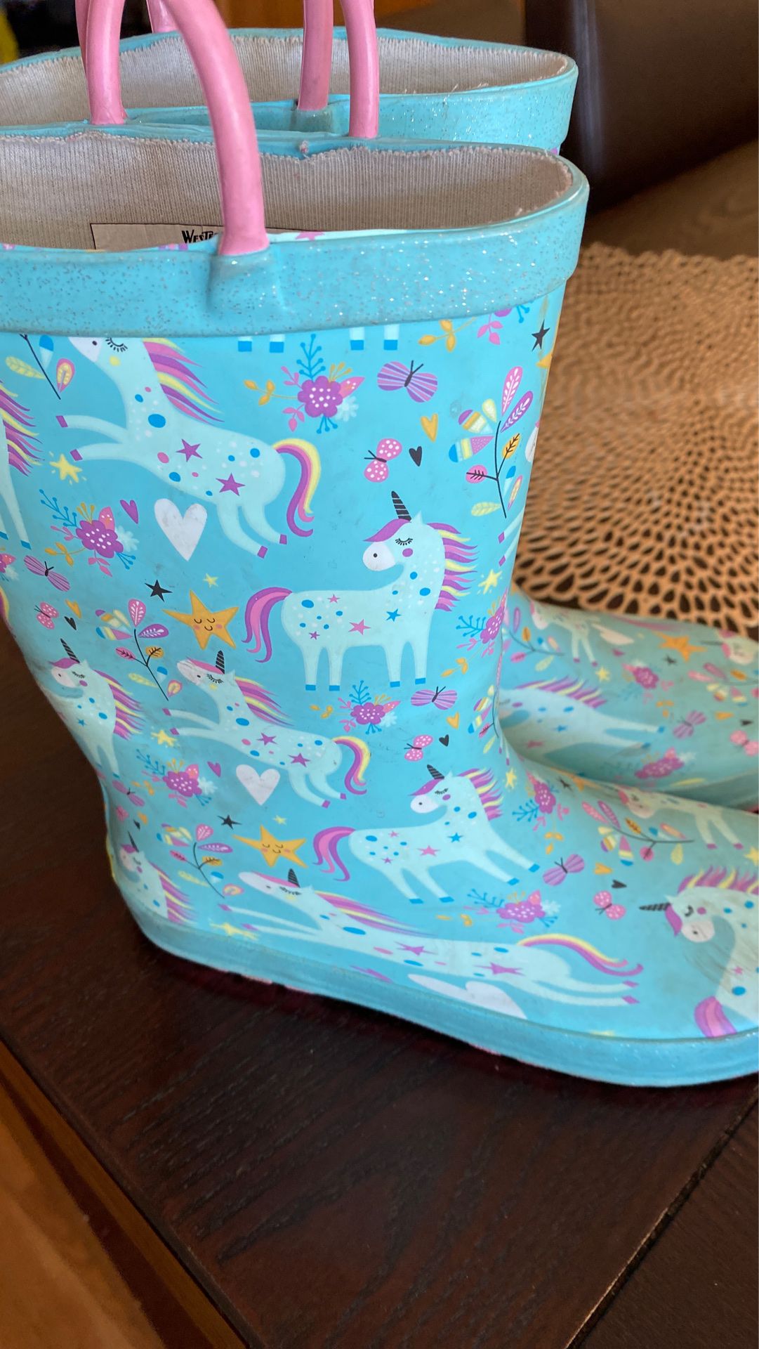 Girls rain boots unicorns