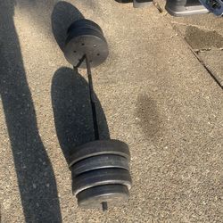 100lbs W/Straight Bar