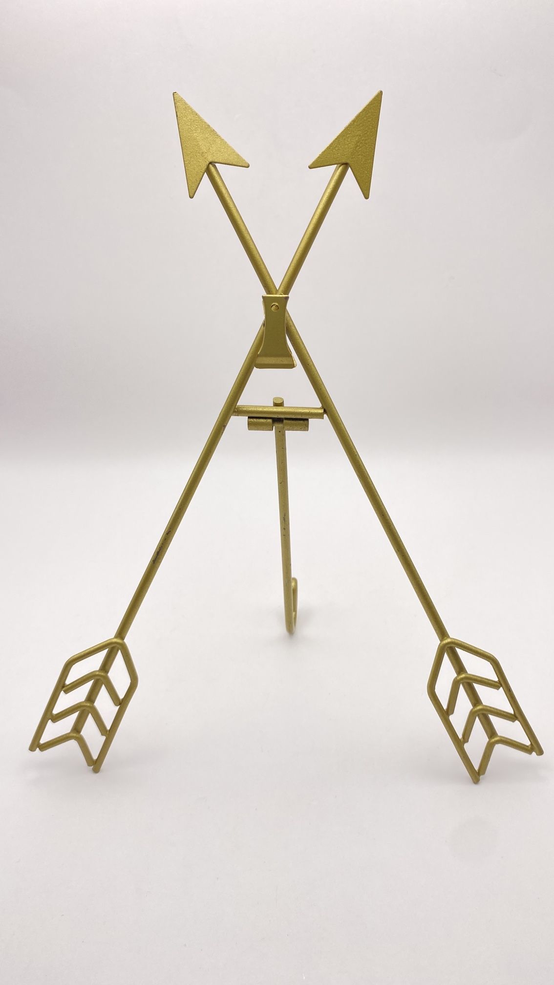 Gold Metal Arrow Easel Memo / Photo Holder 10”Tall