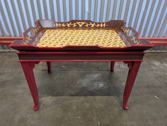 Ornate Decorative Serving Tray with Stand