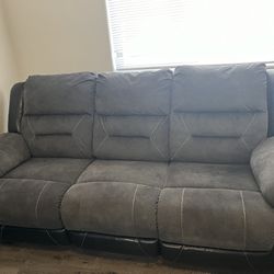 Gray/black Leather Couch
