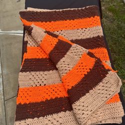 Vintage MCM Boho Afghan Blanket