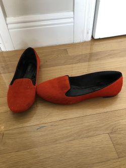 Zara bright red flat shoes size 38/7.5
