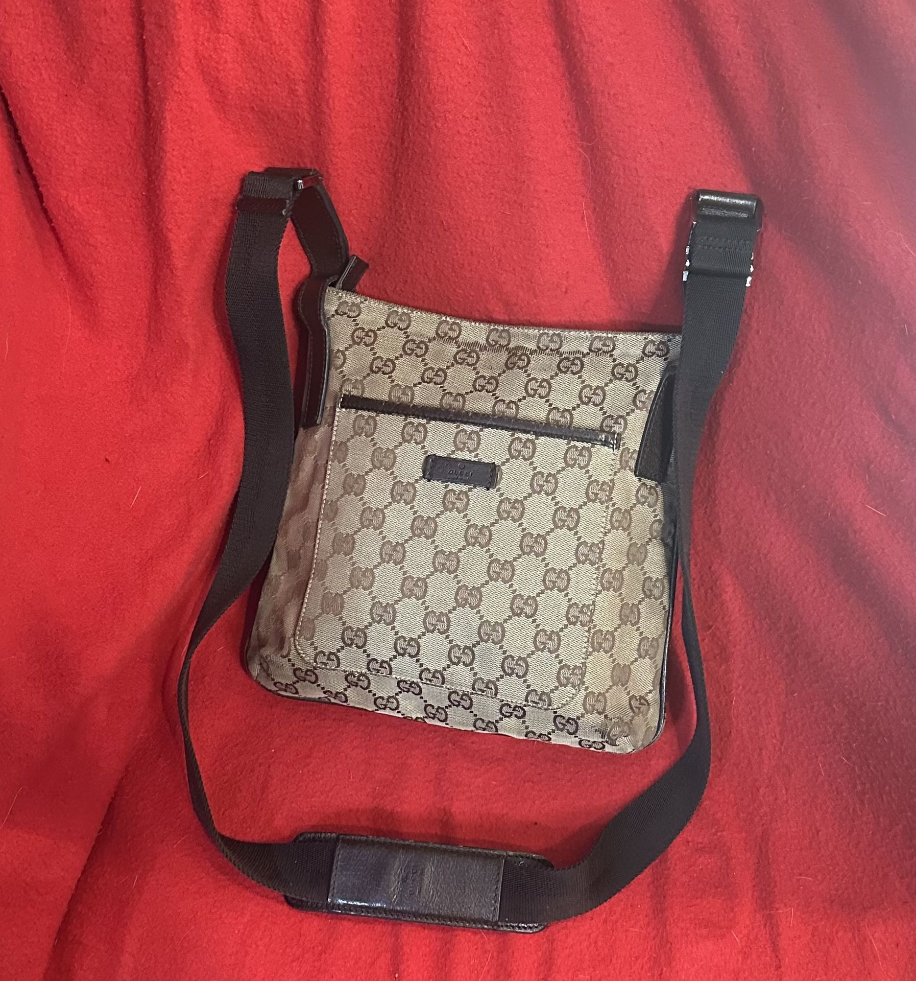 Vintage Gucci canvas and leather GG Web Crossbody bag