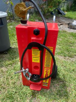 Fuel caddy 28 gallons with pump and gun like new