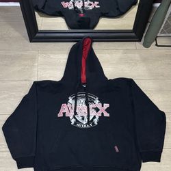 Vintage 1990s Avirex SpellOut Logo Hoodie 