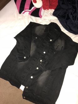 Black oversized denim jacket