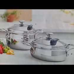 OLLA DE 4 QT Y CASEROLA DE 2.5 DE ACERO INOXIDABLE VIDA SANA PRINCESS HOUSE ⚘️ 