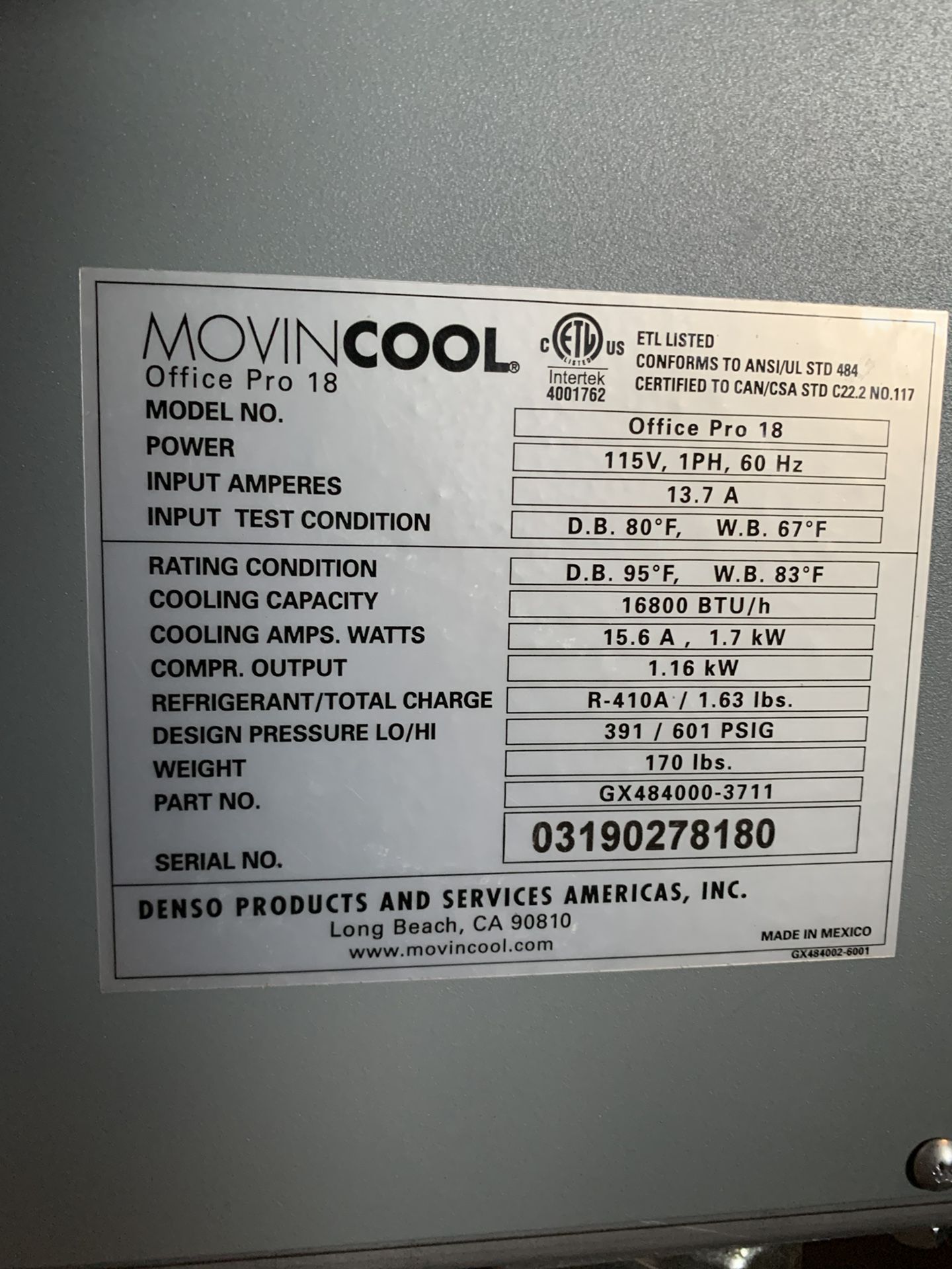 Movin Cool Portable Ac Units Commercial Style Both Units