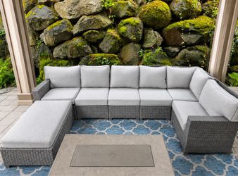 Costco outdoor patio furniture set with sunberlla cushions