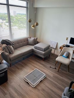 Mid-century modern couch with chaise option