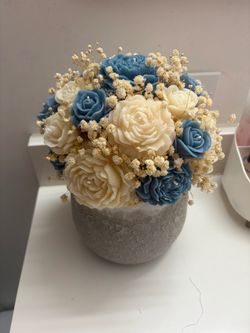 Floral Arrangement in Concrete Pot