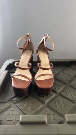 Jessica Simpson Brown Platform Heeled Sandals