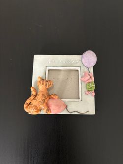 Vintage Disney Tigger Piglet Winnie the Pooh Ceramic Square Frame for pictures size 1.5inx1.5in