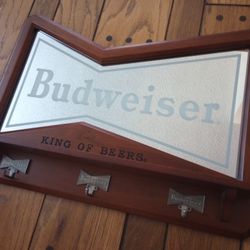 Budweiser Official Mirror / Coat Rack/Shelf Limited Edition No Longer Made.