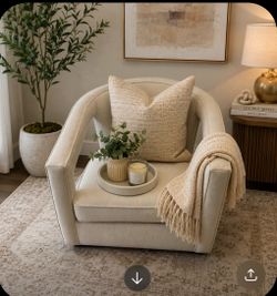 Swivel Cream Accent chair