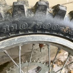 Rear Dirt Bike Rim And Tire 