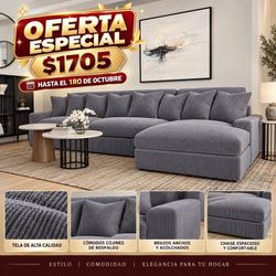 Sectional couch gray