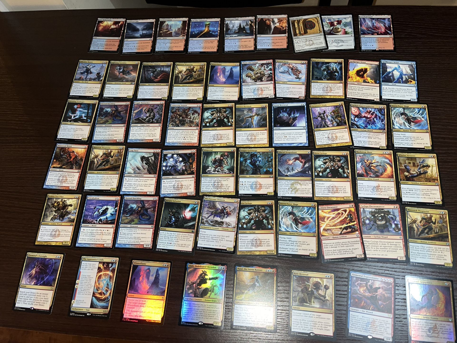 XL MTG IZZET Themed Blue / Red Magic The Gathering Card Lot+ Bonuses !