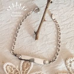 Esclava De Plata 925 Cadena Gruesa Y Resistente Para Niño O Niña.