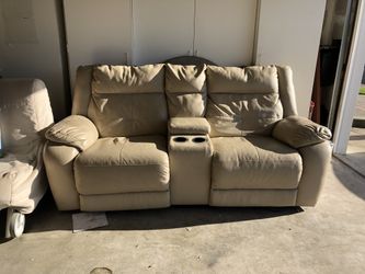Leather Sofa Couch with recliner and electrical/USB outlets