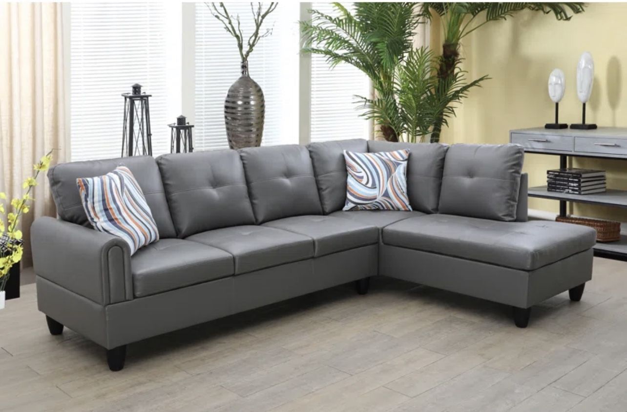 For Sale 2 Piece Vegan Leather Sectional for Sale in Reno, NV OfferUp