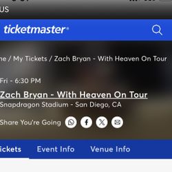 2 GA Zach Bryan Concert Tickets July 31 San Diego