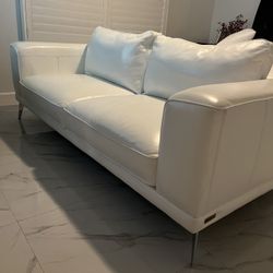 Leather White Sofa 