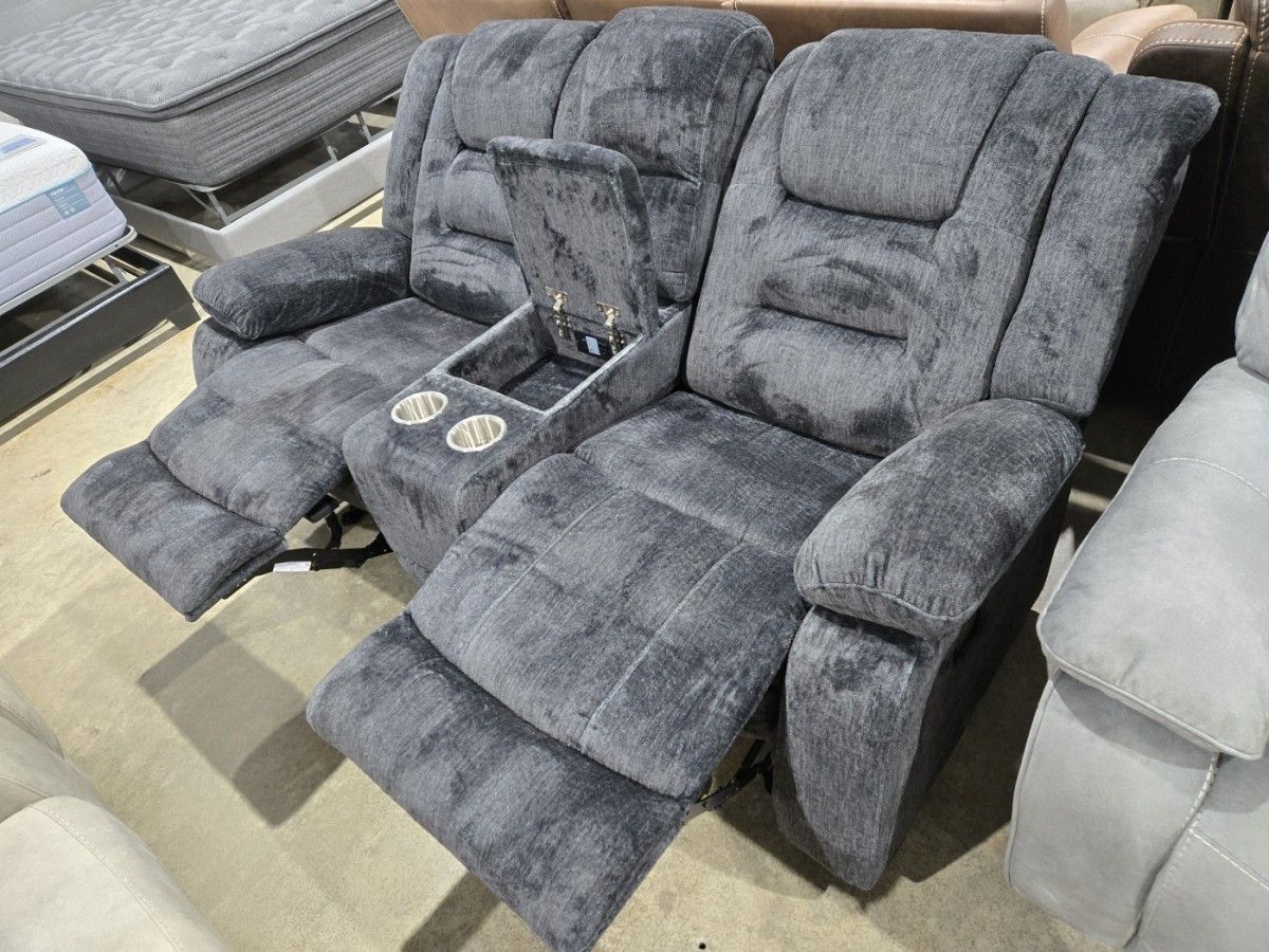 Reclining Glider Loveseat  Easy-Care  &  Cozy! - Brand New!
