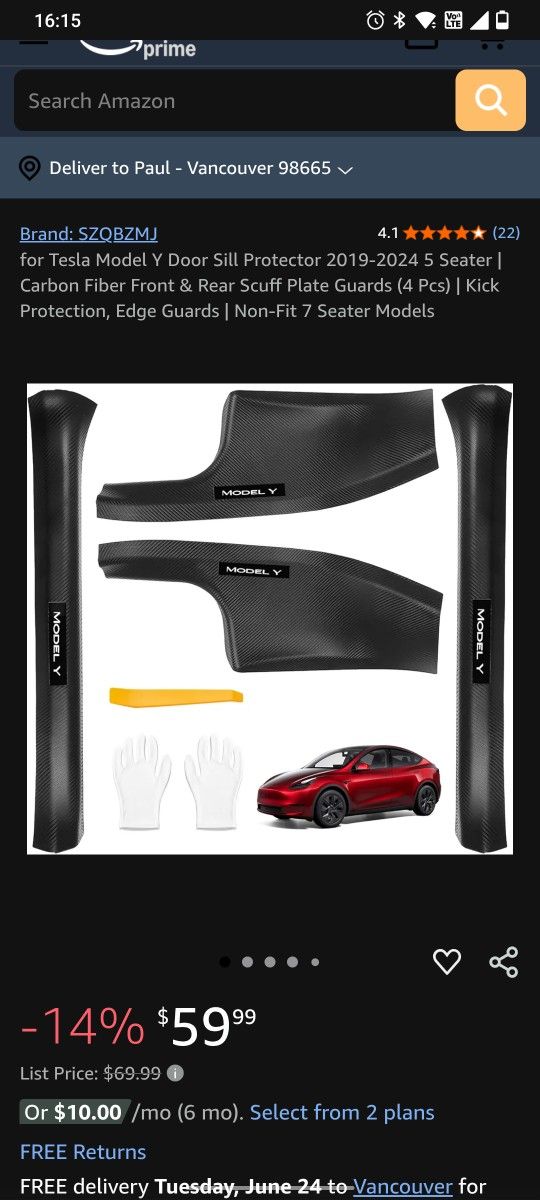 Tesla Model Y Door Sill Protector 2019-2024