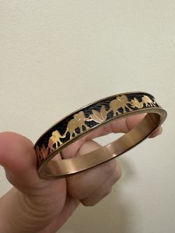 Charriol Forever Elephant Rose Gold PVD Steel Bangle 04-(contact info removed)-18 Size L