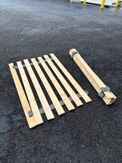 Wooden Bed Slats with Fabric Straps