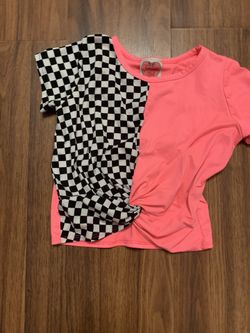 Girls half checkered half pink