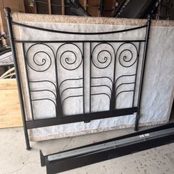 Full Size Bed Frame, Boxspring, And Mattress. 