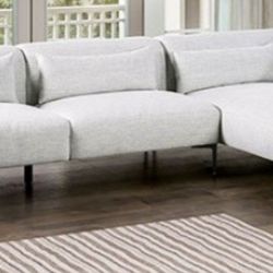 Brand New Light Grey Modern Style Sectional Sofa (Pillows Included)