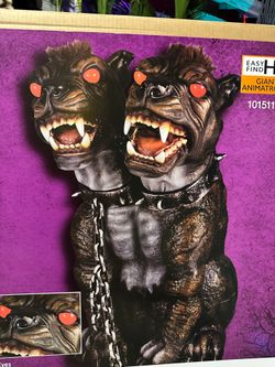 GIANT 3.5 FT Wicked Woods LED Hell Hound Double Headed Dog Halloween Animatronic - NEW In Box!!!