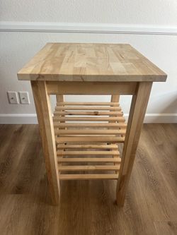 IKEA BEKVÄM Kitchen Cart - Solid Birch Butcher Block, Rolling