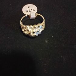 Size 9 Silver Nugget Ring 