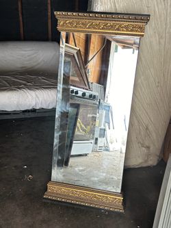 Pair of Vintage Ethan Allen Black & Gold Regency Wall Mirrors - Model 07-4220