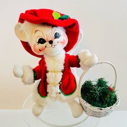 ANNALEE DOLL 2006 CHRISTMAS  10" MRS SANTA MOUSE WITH BASKET
