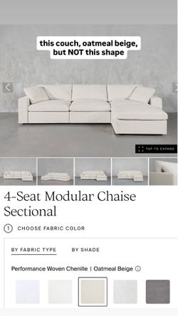 7th Avenue 4 seat modular chaise sectional oatmeal beige (brand new in the box)