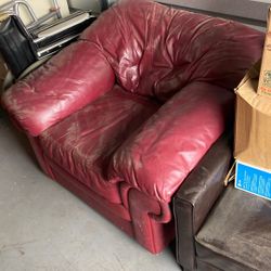 Beautiful Red Leather Couch