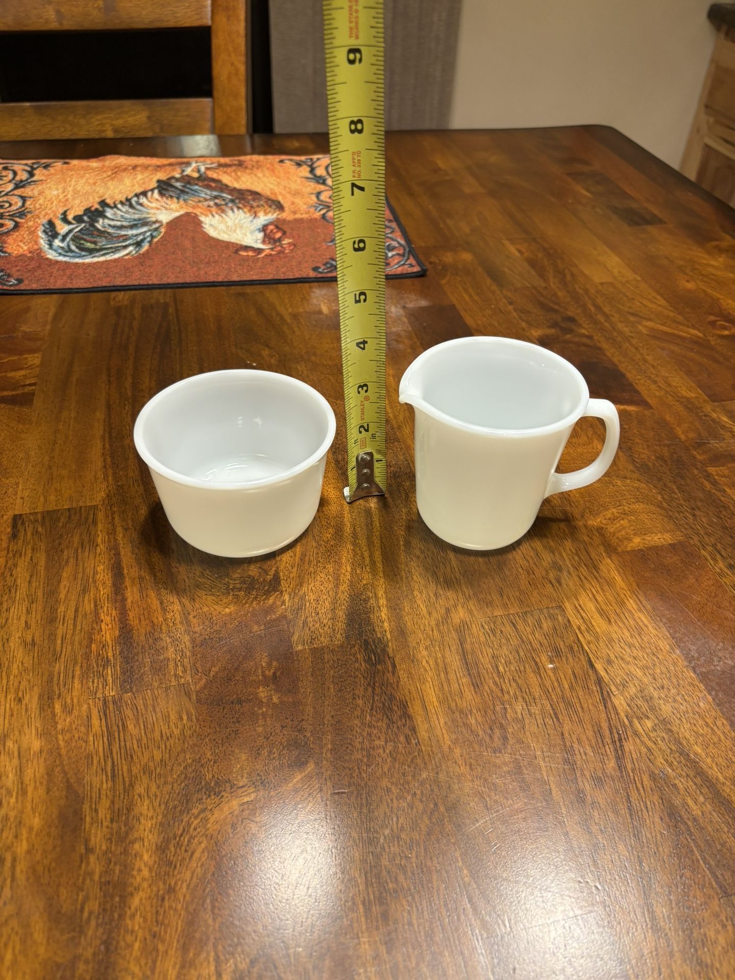 Milk Glass Ramekin and Creamer
