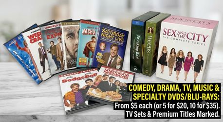 Comedy, Drama, TV, Music & Specialty DVDs/Blu-rays – Pick Any – From $5