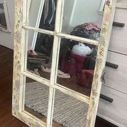 HAND PAINTED WINDOW MIRROR 