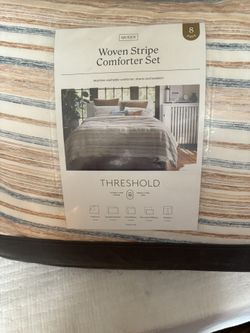 Threshold  Woven Stripe Conformed Set 8 Piece