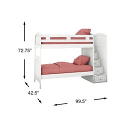 Kids Cottage White Twin Bunk Bed