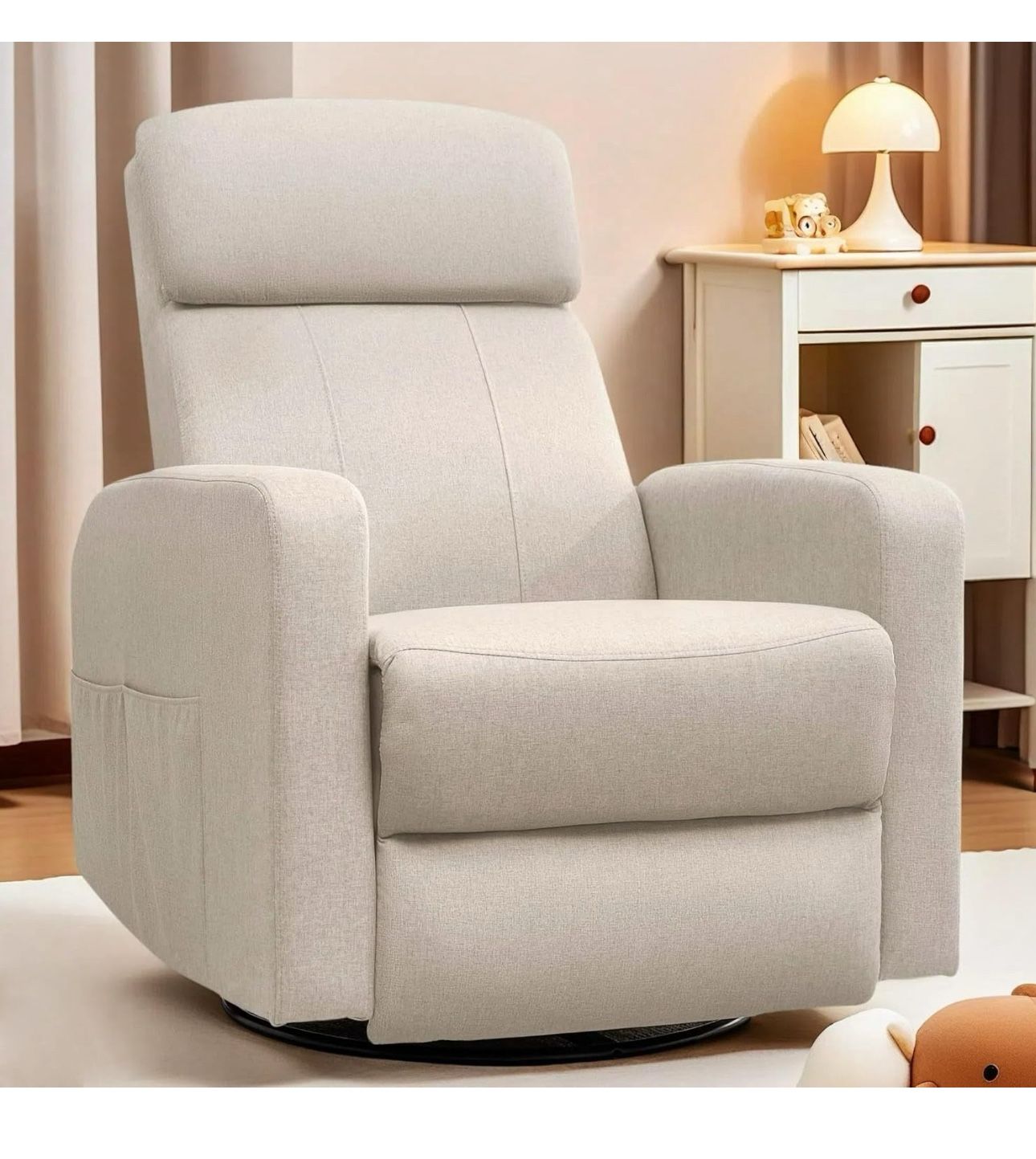 Power Swivel Recliner Chairs for Adults, Electric Glider Rocking Chair Nursery, Glider Recliner Nursery Chair 